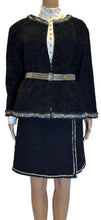 Load image into Gallery viewer, Chanel Textured Black Silver Metallic Skirt Suit FR 42/36 US 6/8