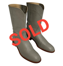 Load image into Gallery viewer, Chanel 13C 2013 Cruise Grey Leather Western Boots Large CC Logo EU 40.5 US 9.5