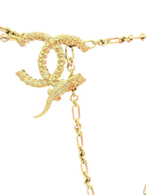 Load image into Gallery viewer, Rare Chanel 09C Light Gold Crystal Alligator Belt Necklace