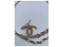 Load image into Gallery viewer, Rare Chanel 09C Light Gold Crystal Alligator Belt Necklace