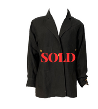 Load image into Gallery viewer, Chanel vintage 80’s/90’s black linen jacket US 4/6/8/10