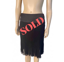 Load image into Gallery viewer, Chanel 03A, 2003 Fall Black Silk Chiffon Skirt FR 38 US 6