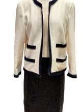 Load image into Gallery viewer, Vintage Chanel 1994 White Black Trim Jacket FR 38/40/42