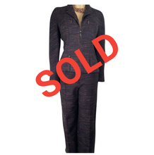 Load image into Gallery viewer, Vintage Chanel 02A 2002 Autumn Wide Leg Blue Multicolor Jacket Pant Suit FR 42