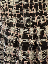 Load image into Gallery viewer, Chanel 20P Campaign Ad Tweed Pink Black White Eyelet Dress FR 38