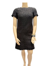 Load image into Gallery viewer, Chanel Black Tweed Dress with Piping and Fringe FR 42 US 6/8