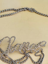 Load image into Gallery viewer, Rare 06C, 2006 Cruise Chanel cursive letters multi strand silver tone belt necklace 38” long
