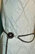 Load image into Gallery viewer, Chanel 2016 Black Chain Leather Medallion Belt Necklace