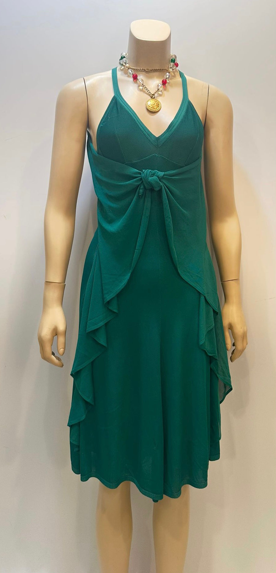 Chanel 09P Emerald Green Knit Draped Dress FR 36 US 4 – HelensChanel