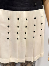 Load image into Gallery viewer, Chanel 2003 Fall 03A Snap Collection White Black Silk Mini Skirt FR 38 US 4