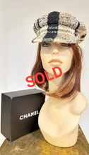 Load image into Gallery viewer, Chanel Sporty 04A 2004 Fall Runway Plaid Tweed Cap Hat Sz 56