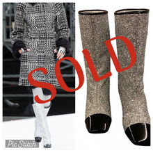 Load image into Gallery viewer, Chanel 17A, 2017 Silver Metallic Glitter Boots EU 41 US 9.5