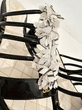 Load image into Gallery viewer, Chanel White and Black Patent Leather Slides Sandals EU 37C US 7/7.5