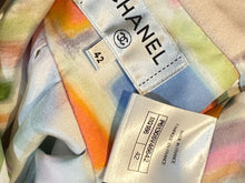 Load image into Gallery viewer, Chanel 19P 2019 Spring Runway Umbrella Motif Silk Multicolor Pleated Skirt FR 42 US 6