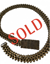 Load image into Gallery viewer, Vintage 97A, 1997 Fall Chanel Bronze Metal Chain link belt 27” generally a US 4