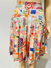 Load image into Gallery viewer, Chanel 19P 2019 Spring Runway Umbrella Motif Silk Multicolor Pleated Skirt FR 42 US 6