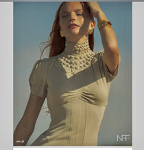 Load image into Gallery viewer, Chanel 07A 2007 Fall Autumn short sleeve blush beige dress FR 38 US 4