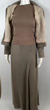 Load image into Gallery viewer, 99P, 1999 Spring Vintage Chanel brown 4 piece Outfit Dress Set Jacket Skirt Blouse FR 38 US 4/6