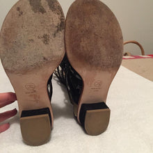 Load image into Gallery viewer, Editing (Elisa Layaway) Chanel Gladiator 15S 2015 Summer Strap Flat Sandal Boots Dark Grey Suede Leather EU 37.5 US 7