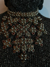 Load image into Gallery viewer, Rare Chanel 16S 2016 Spring Bib Collar Red Blue Gripoix Silver Necklace