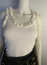 Load image into Gallery viewer, Chanel 05C 2005 Cruise Ivory White Cotton Ribbed Camisole Blouse Top FR 40 US 4/6