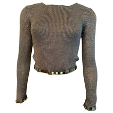 Load image into Gallery viewer, Vintage Chanel Black Sweater Patent Belt at Waist and Wrists FR 34/36 US 4