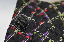 Load image into Gallery viewer, Chanel 11P, 2011 Spring Black Multicolor Tweed Ostrich Feather Trim Blazer Dress Cardigan Jacket FR 38 US 4/6