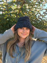 Load image into Gallery viewer, Chanel Blue Cashmere Knit Beanie Winter Cap Hat Size Small