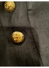 Load image into Gallery viewer, Rare Amazing 22 Buttons 1990 Vintage Chanel Black Linen Skirt Suit FR 38