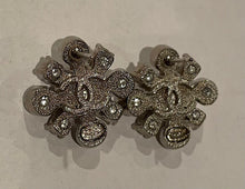 Load image into Gallery viewer, Chanel 06A 2006 Fall Silver Tone Pierced Stud Crystal CC Earrings