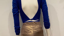 Load image into Gallery viewer, Chanel 04A 2004 Fall Royal Blue Cashmere Sweater Wrap Cardigan Top Blouse FR 38