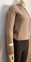 Load image into Gallery viewer, Vintage Chanel 99A 1999 Fall pullover collar wool cashmere sweater taupe brown FR 34 US 2/4