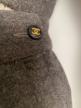 Load image into Gallery viewer, 1990’s Chanel Vintage 2 piece outfit Gray short pleated skirt with matching vest sz 4