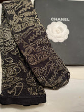 Load image into Gallery viewer, Chanel 19A 2019 Paris New-York Black Gold Hosiery Stockings Tights Sz Medium