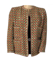 Load image into Gallery viewer, Rare Vintage Chanel 02P, 2002 Spring Heavy Green Pink Tweed Multicolor Jacket FR 46 US 16