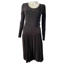 Load image into Gallery viewer, Chanel 05A Black Long Sleeve Ribbed CC Logo Sweater Dress FR 38 US 4/6
