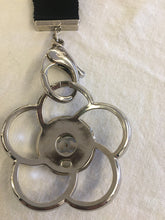 Load image into Gallery viewer, Chanel 17S 2017 Summer Ribbon Grosgrain Lanyard Large Crystal Camellia Pendant Necklace