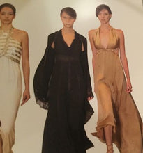 Load image into Gallery viewer, Frisky Chanel 2003 03P Spring Vintage Beige Sequin Halter Backless Long Chiffon Silk gown FR 38 US 4