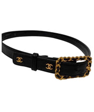 Load image into Gallery viewer, 96C Chanel Vintage Rare Black Leather CC Logos Belt Sz 65/26 US 2/4