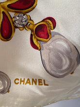 Load image into Gallery viewer, Large Vintage Chanel Jewel Multicolor Print Silk Scarf