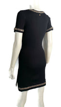 Load image into Gallery viewer, NWT Chanel 10P, 2010 Spring black gold trim chain dress FR 38