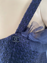 Load image into Gallery viewer, Vintage Chanel 02C 2002 Cruise Resort Navy Blue Wool Dress FR 38 US 4/6