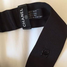 Load image into Gallery viewer, Chanel Black Silk grosgrain ribbon 2015 15A CC logo wide headband hair accessory