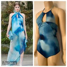 Load image into Gallery viewer, NWT Chanel 18S 2018 Summer Runway Light Blue One Piece Swim Suit FR 36 US 4