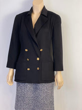 Load image into Gallery viewer, Vintage Collection 23 1990’s Chanel Beautiful Soft Cashmere Black Double Breasted Blazer Jacket FR 38 US 6/8