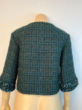 Load image into Gallery viewer, Chanel 12A 2012 Fall Tweed Sequin Green Jacket FR 34 US 2