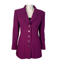 Load image into Gallery viewer, 97A, 1997 Fall Chanel Vintage Merlot Jacket Blazer FR 40 US 4