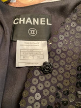 Load image into Gallery viewer, Chanel 03C 2003 Cruise Resort Silk Charmeuse Vest with black sequins FR 38