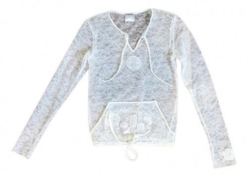 Chanel ‘Le Make Up De Chanel’ 04A, 2004 Fall Autumn lace pullover top blouse FR 40 US 4/6