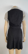Load image into Gallery viewer, 1990’s Chanel Vintage 2 piece outfit Gray short pleated skirt with matching vest sz 4